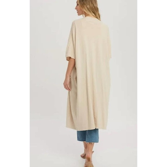Soft Yarn Oversized 3/4 Sleeve Cardigan Ivory Pockets 3/4 sleeves oversized - Picture 4 of 5